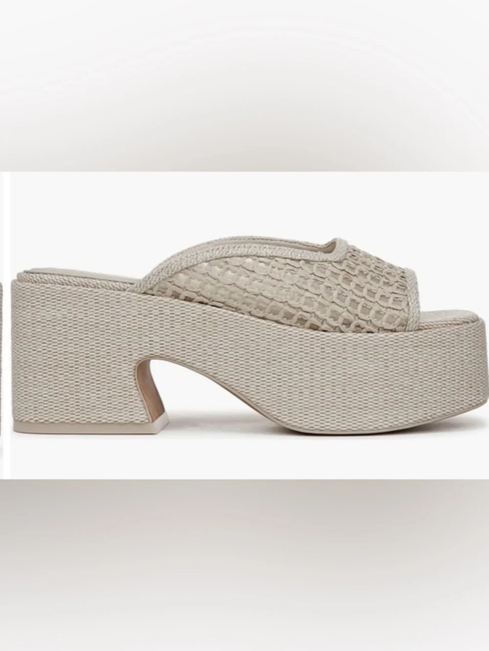 Franco Sarto Fernanda Woven Platform Slide Sandal/Natural: Size 7